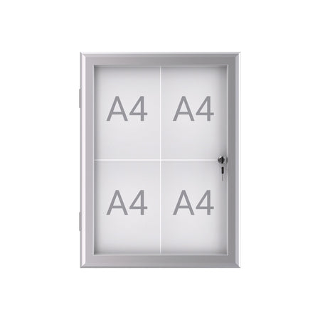 MAUL - Mur d'affichage intérieur extérieur excite tableau blanc 4xA4 avec serrure