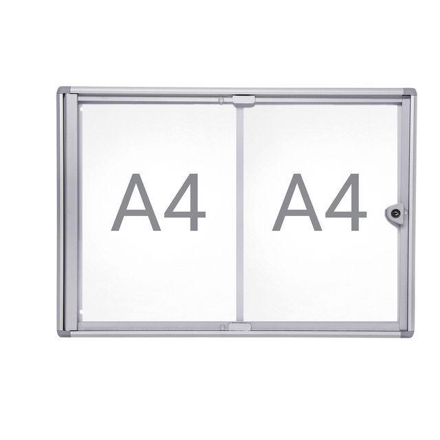 MAUL - Mur d'affichage d'intérieur tableau blanc extra fin 2xA4 avec serrure