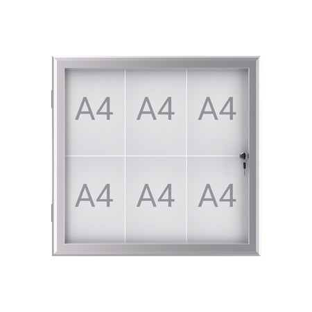 MAUL - Mur d'affichage intérieur extérieur excite tableau blanc 6xA4 avec serrure