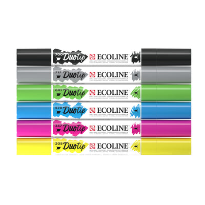 Talens - Duotip Ecoline set de 6 pièces basique | 3 pièces