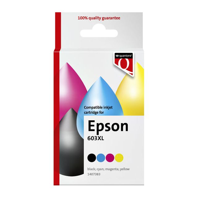 Quantore - Inkcartridge Epson 603XL Schwarz+3 Farbe | 12 Stücke