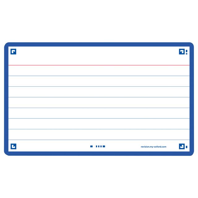 Oxford - Flashcard 2.0 75x125mm 80 feuilles 250gr trait bleu