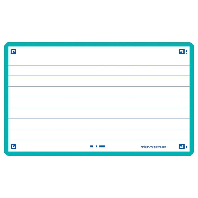 Oxford - Flashcard 2.0 75x125mm 80 feuilles 250gr trait menthe