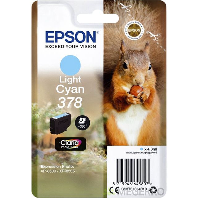 Epson - Inktcartridge 378, 360 pagina's, OEM C13T37854010, licht cyaan