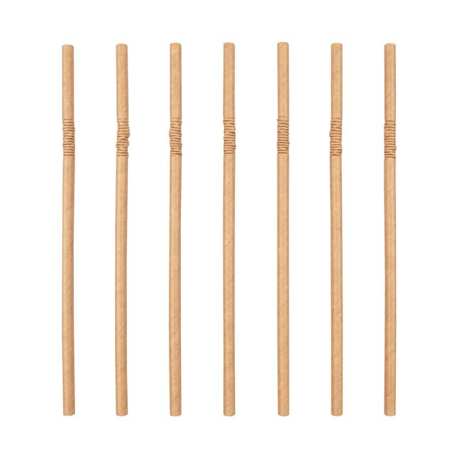 IEZZY Catering und Cate - Trinkhalm aus Pappe biegbar Ø 6x240mm 100% fair 200 Stück braun