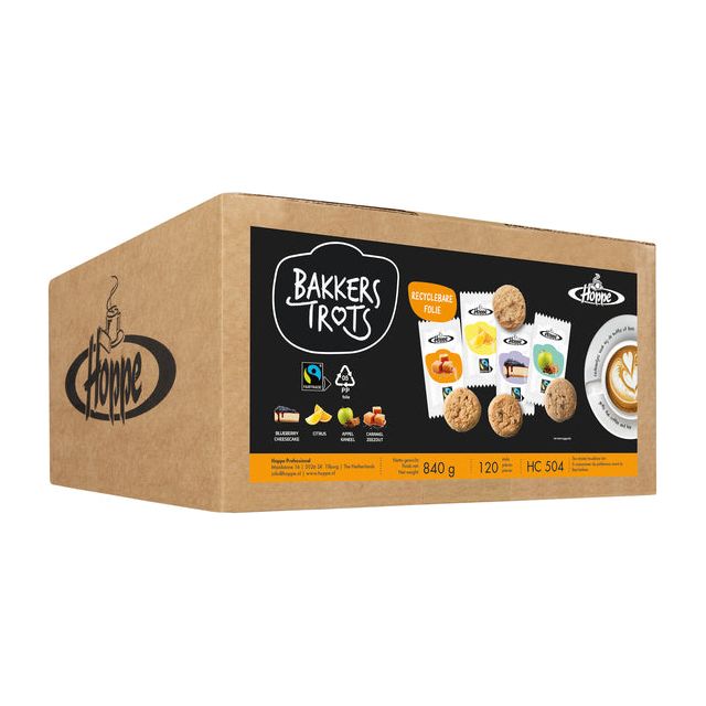 Hoppe - Biscuits Bakkers Proud Fairtrade, boîte de 120 pièces