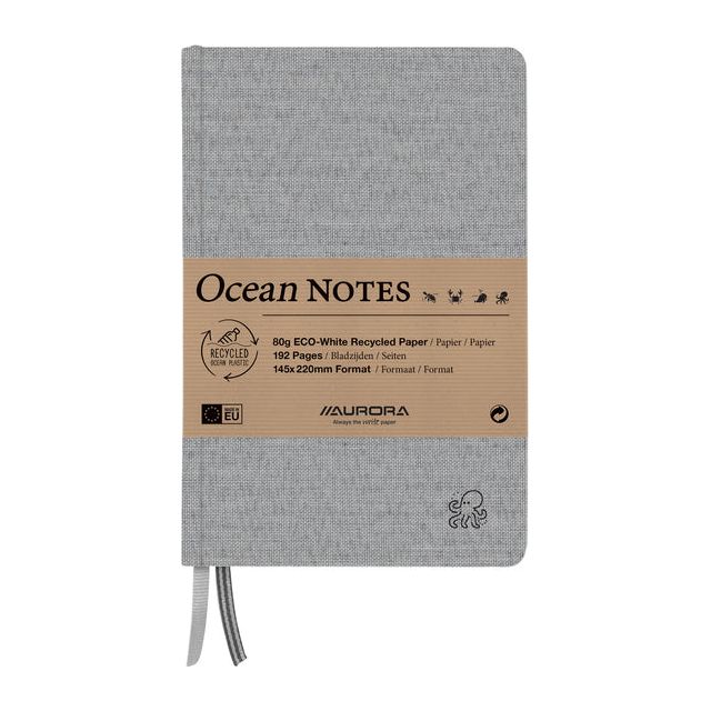 Aurora - Notebook Aurora Ocean A5 192Blz Ligne 80gr Gray | 4 pièces