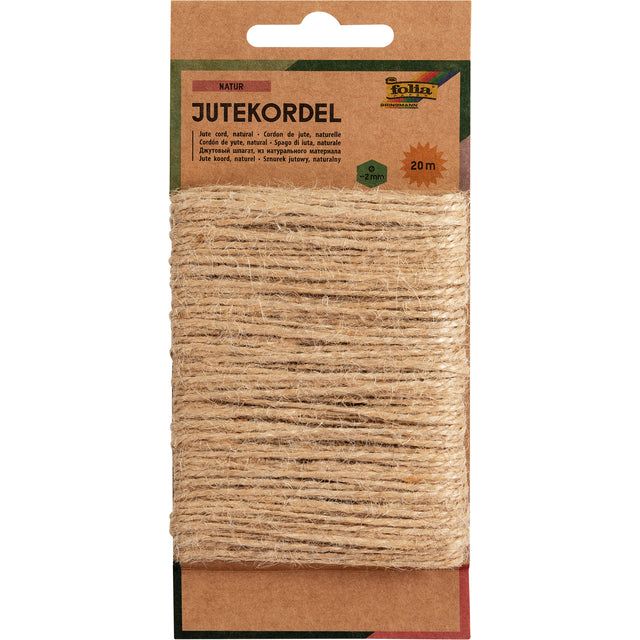 Folia Paper - Touw jute folia 20 meter naturel | 6 stuks