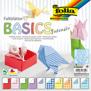 Folia Paper -  Vouwblaadjes folia 80gr 20x20cm 50v 2z basics