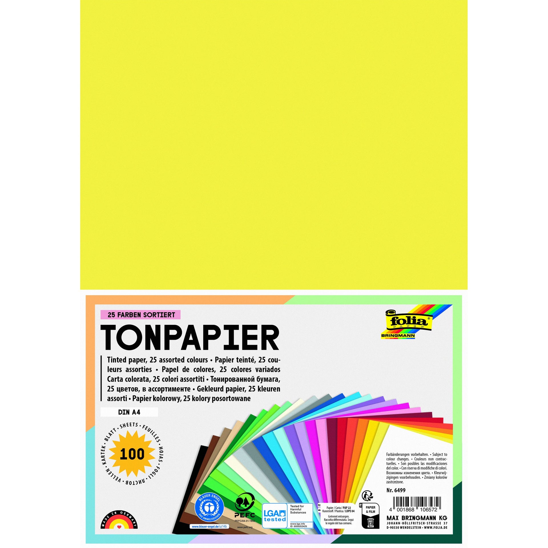 Folia - Papier craft A4 100 feuilles 25 couleurs
