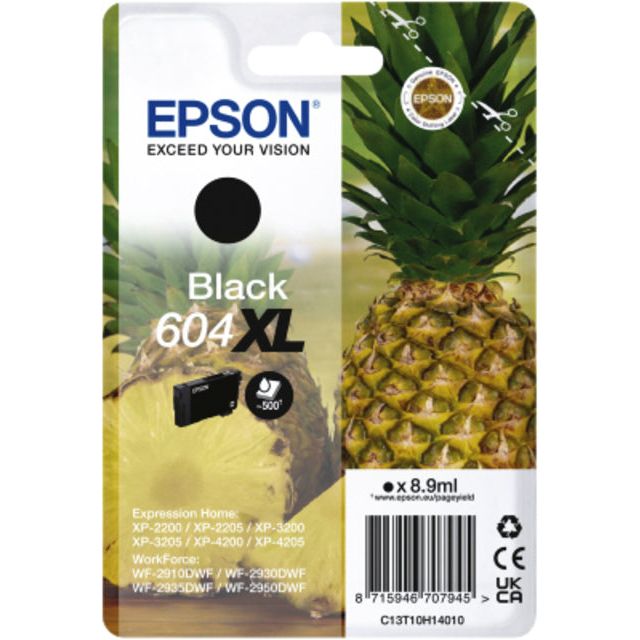 Epson - Ink Patrone 604 XL, 500 Seiten, OEM C13T10H14010, Schwarz