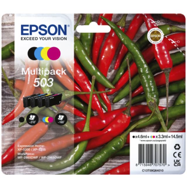 Epson -  503 inktcartridge 4 stuk(s) Origineel Normaal rendement Zwart, Cyaan, Magenta, Geel