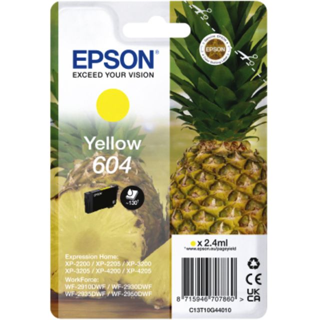 Epson - Cartouche d'encre 604 T10G44 jaune | 10 pièces