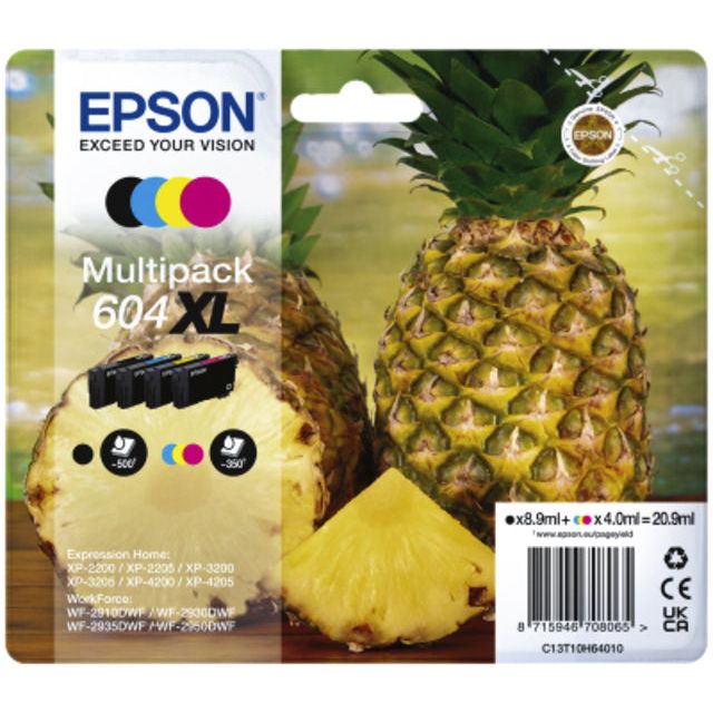 Epson - Inktcartridge  604xl t10h64 zwart + 3 kleuren | 8 stuks