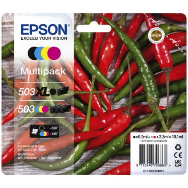 EPSON - Inkcartridge EPSON 503XL / 503 T09R94 SW + 3 Couleurs