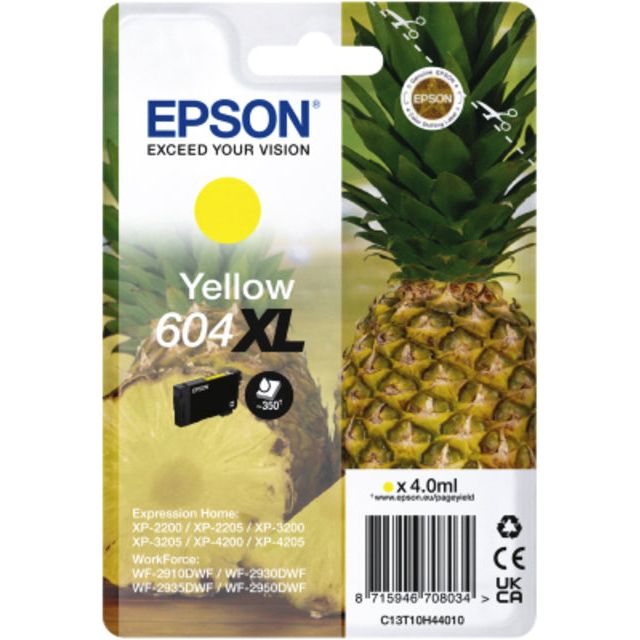 Epson - Ink Patrone 604 XL, 350 Seiten, OEM C13T10H44010, Geel