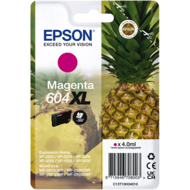 Epson - inktcartridge 604 XL, 350 pagina's, OEM C13T10H34010, magenta