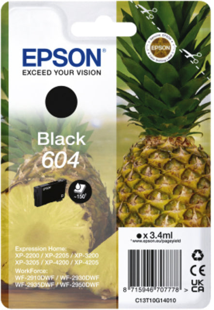 Epson - Cartouche d'encre 604 T10G14 noir | 10 pièces