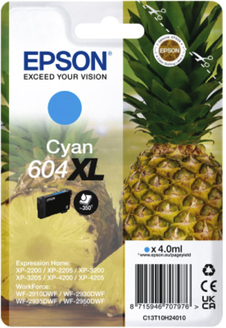 Epson - Cartouche d'encre 604XL T10H24 bleu | 10 pièces