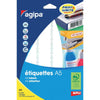 Agipa - étiquettes blanches Print Write ft 56 x 34 mm (l x h), 192 pièces, 12 par feuille