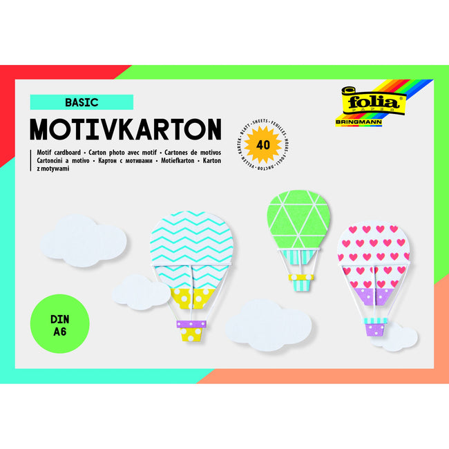 Folia Paper - Fotokarton Folia 2-seitig A6 40 Blatt 20 Designs | 5 Stück