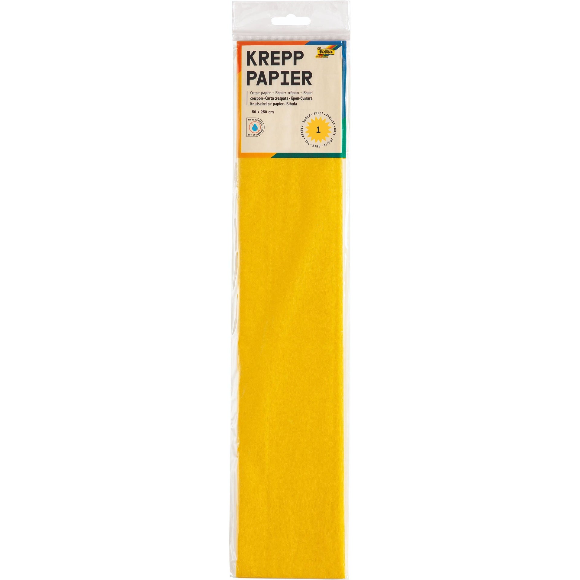 Folia Paper -  Crepepapier folia 50x250cm 10vel 106 geel
