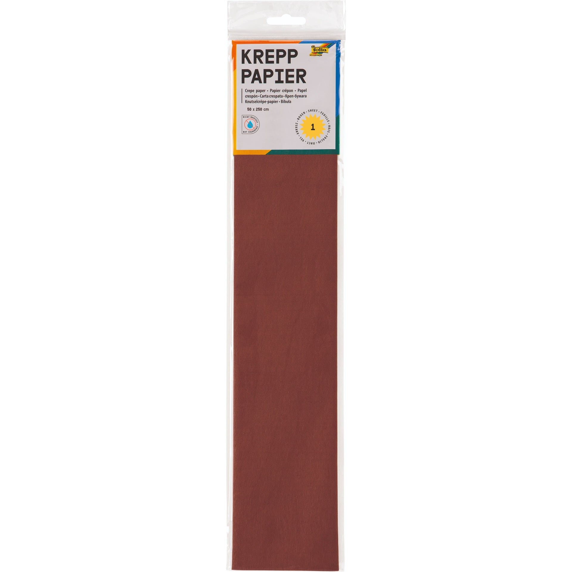 Folia Paper -  Crepepapier folia 50x250cm 10vel 161 kastanjebruin