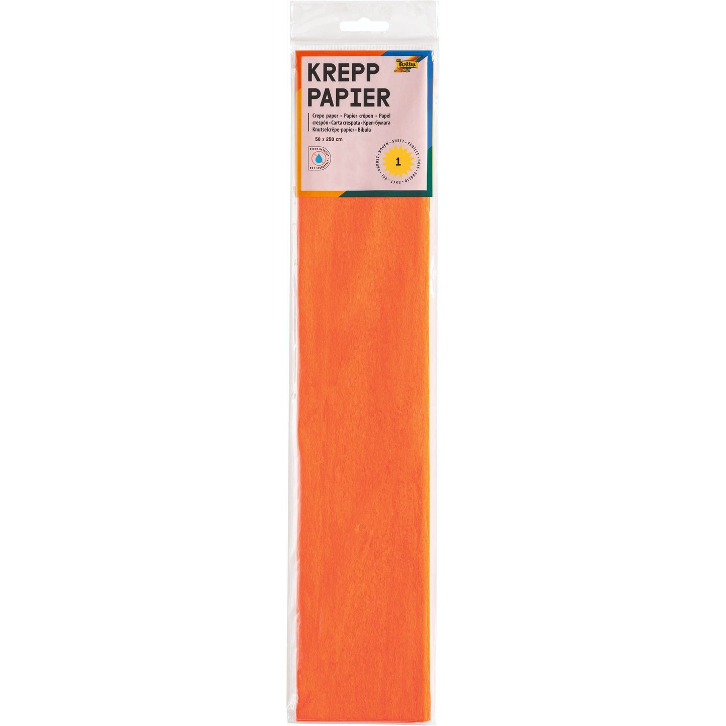 Folia Paper -  Crepepapier folia 50x250cm 10vel 109 oranje