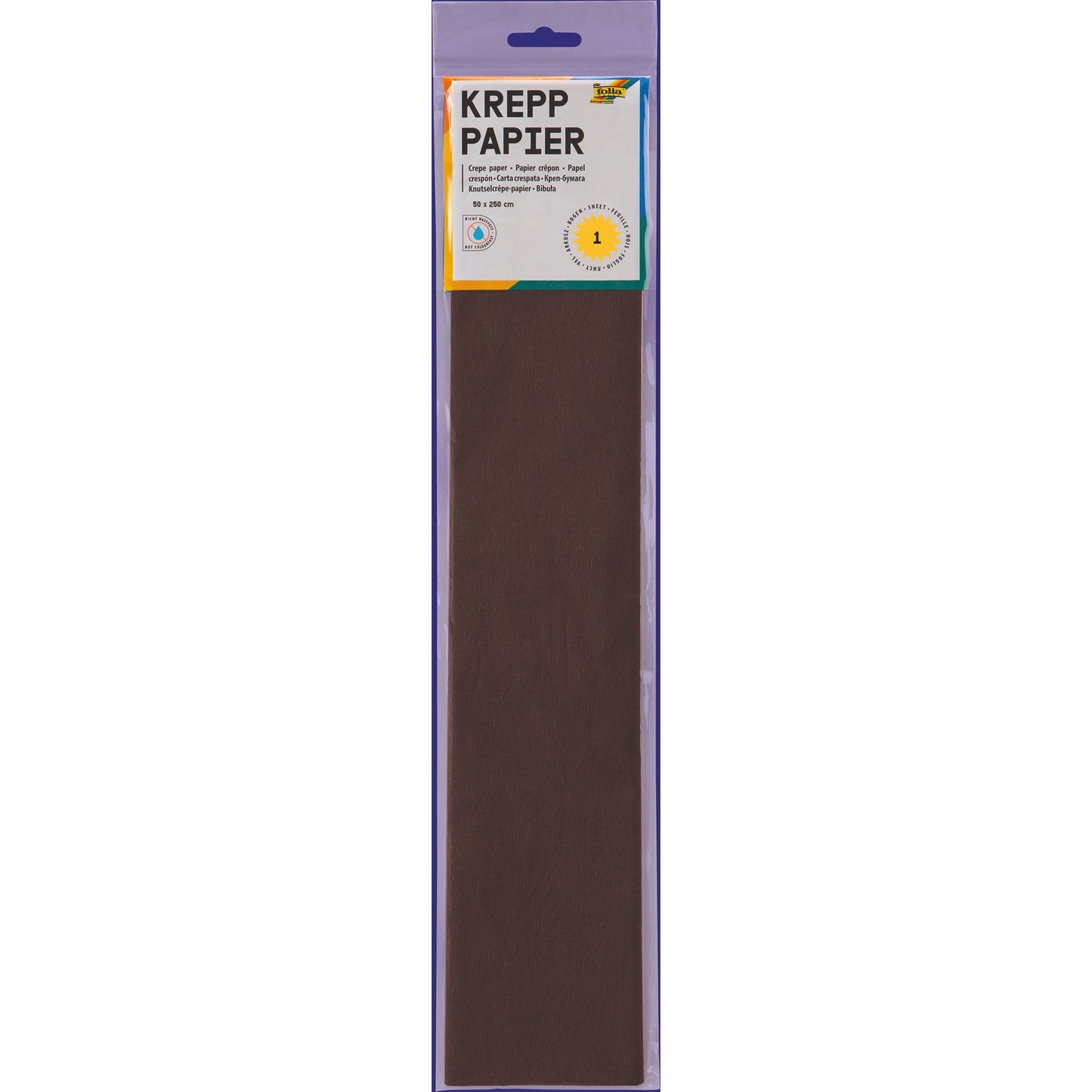 Folia Paper -  Crepepapier folia 50x250cm 115 chocoladebruin | 10 stuks