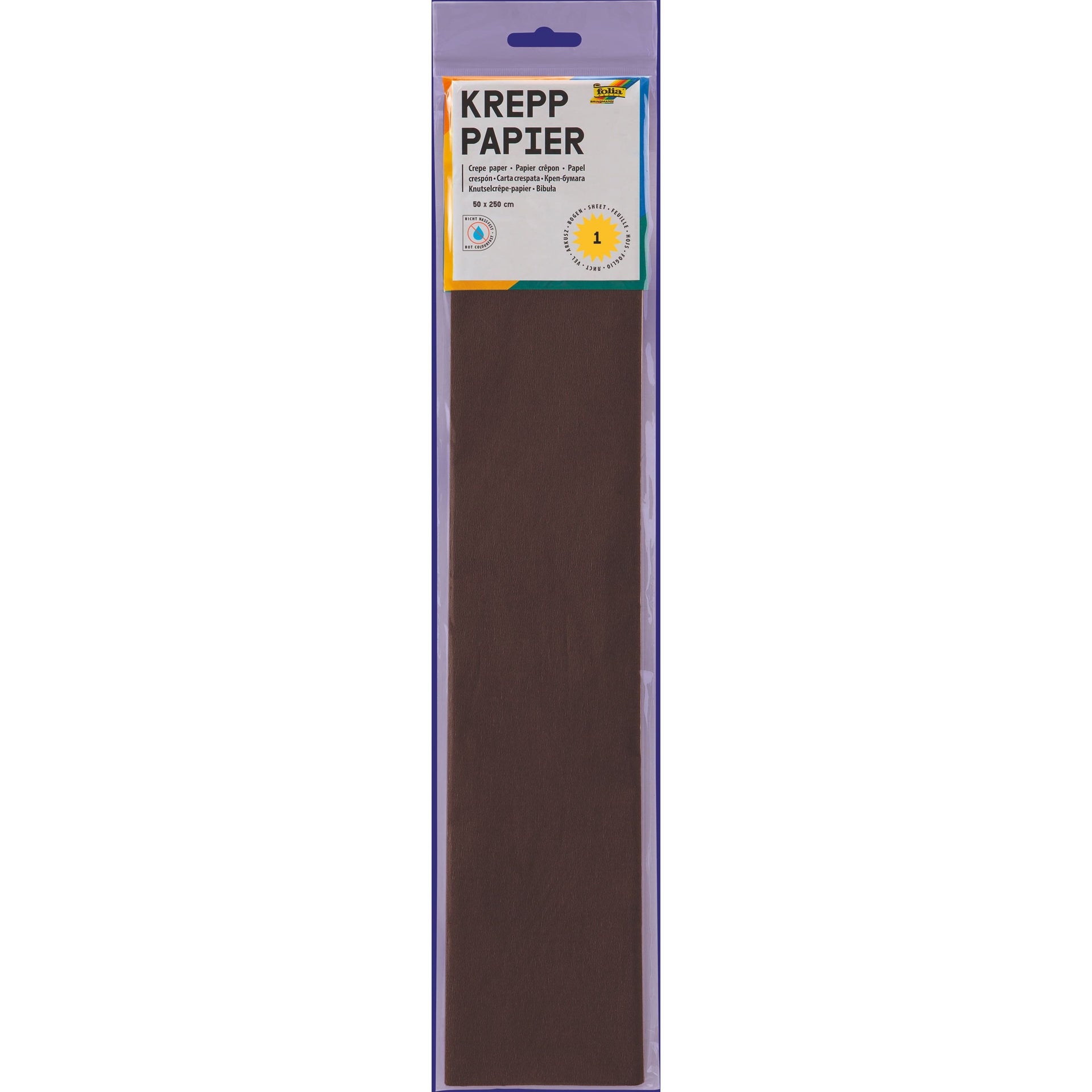 Folia Paper -  Crepepapier folia 50x250cm 115 chocoladebruin | 10 stuks