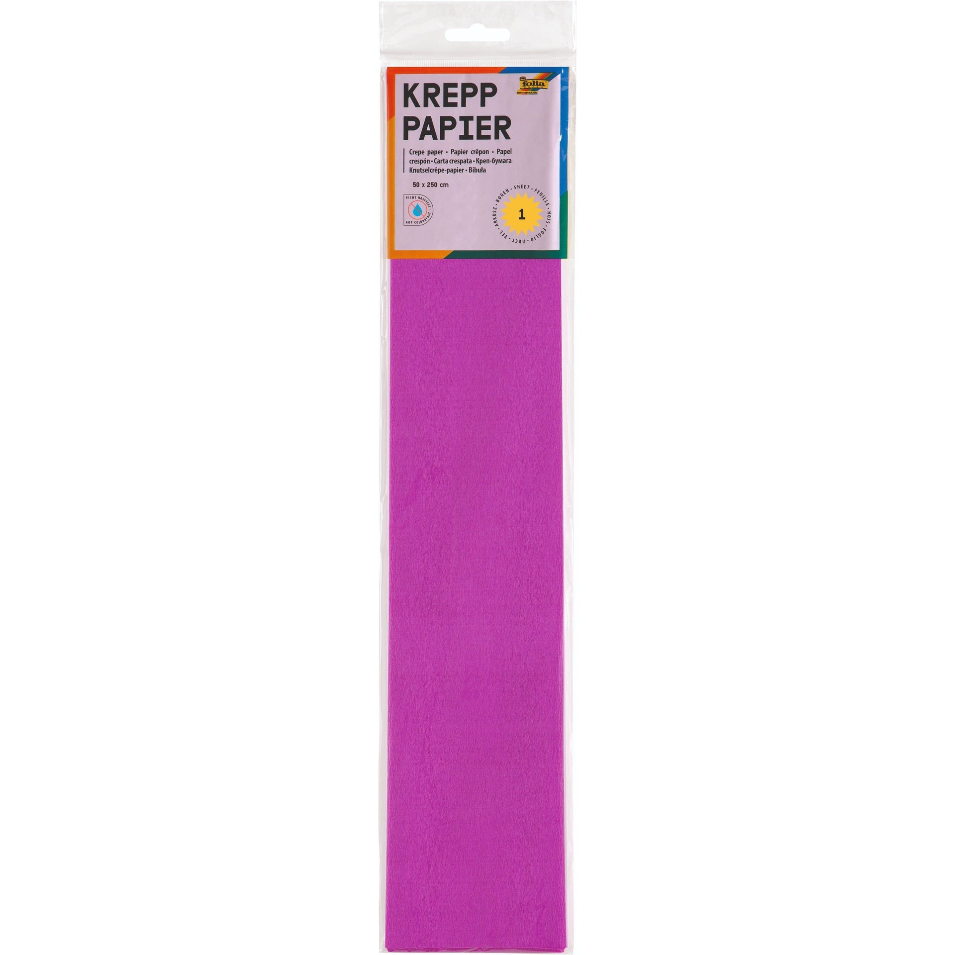 Folia Paper -  Crepepapier folia 50x250cm 10vel 154 donkerroze