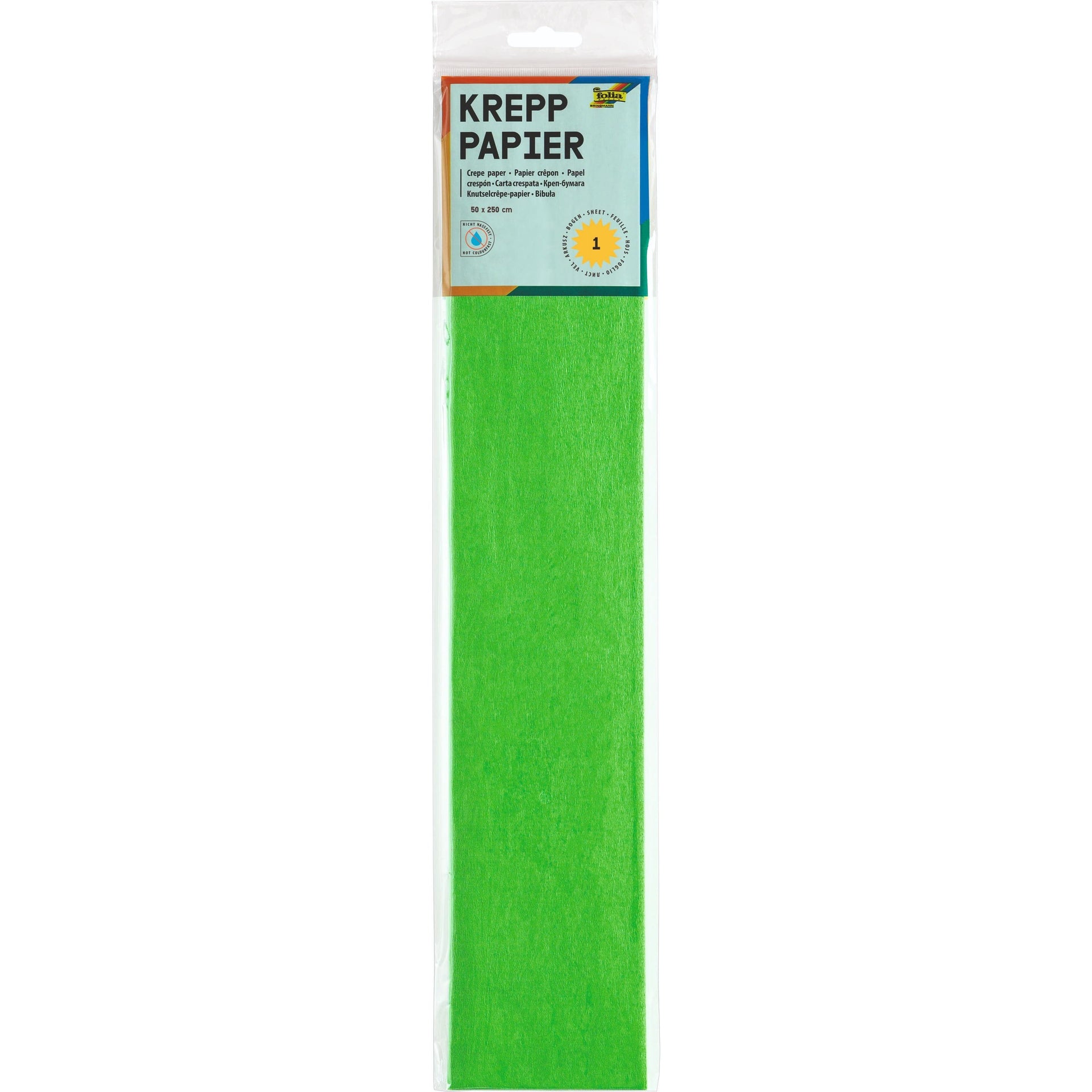 Folia Paper -  Crepepapier folia 50x250cm 10vel 140 geelgroen | 10 stuks