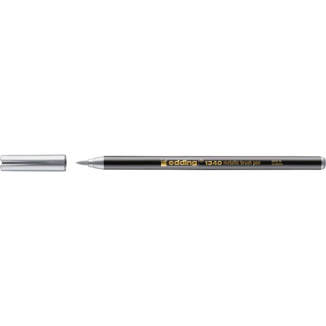 Edding - Brushpen edding 1340 metallic zilver | 10 stuks