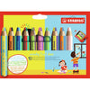 STABILO - Crayons de couleur 882 woody duo 3 en 1 comprenant taille-crayon étui assorti 10 pièces