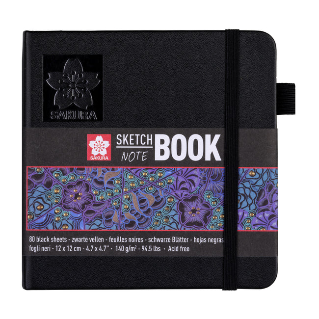 Sakura - Carnet de croquis 80 feuilles noires 140gr 120x120mm noir | 5 pièces