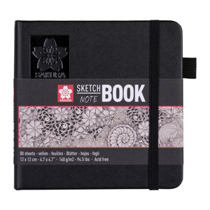 Sakura -  Schetsboek 80 witte vellen 120x120mm zwart | 5 stuks