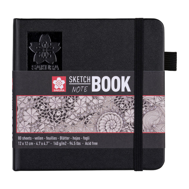 Sakura - Carnet de croquis 80 feuilles blanches 140gr 120x120mm noir | 5 pièces