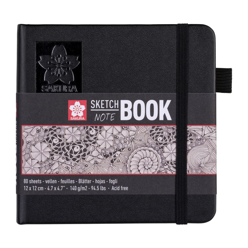 Sakura - Carnet de croquis 80 feuilles blanches 140gr 120x120mm noir | 5 pièces