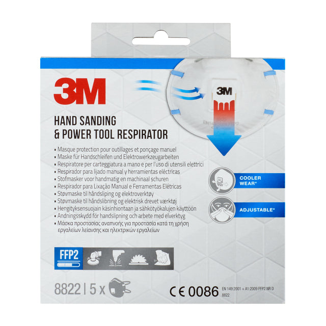3M - Masque anti-poussière 8822 ffp2 avec valve 5 pcs | 6 pièces