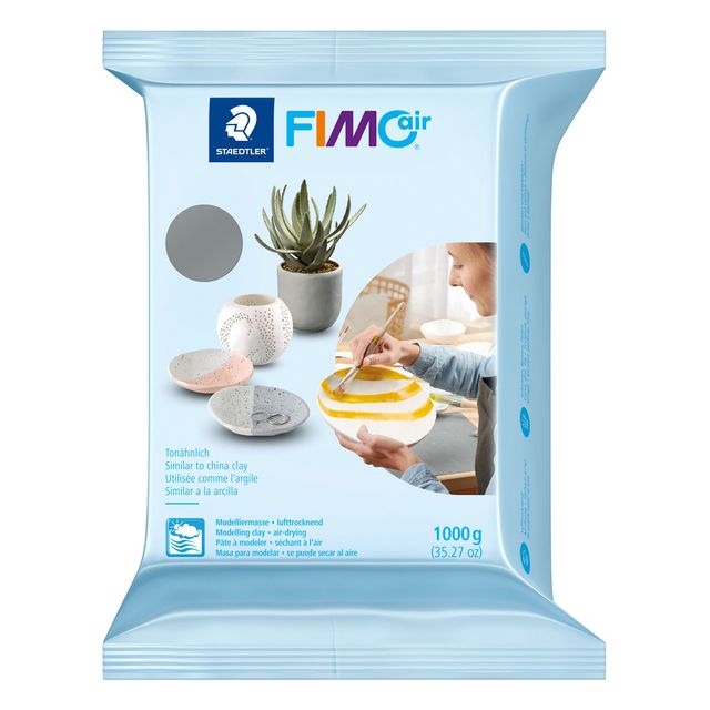 Fimo Staedtler -  Boetseerklei fimo air 1kg grijs