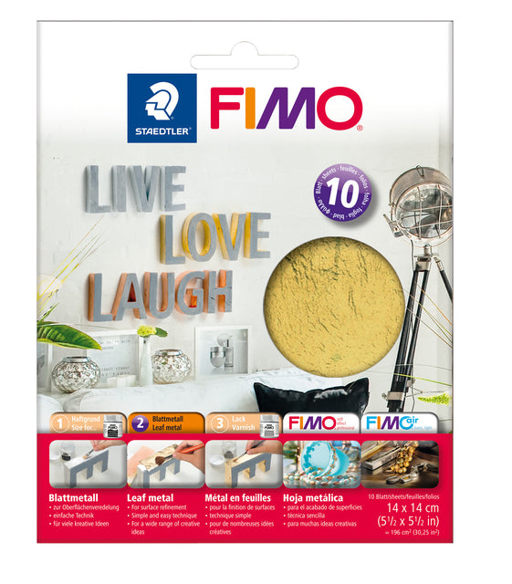 Fimo Staedtler - Feuille de métal Fimo 14x14cm 10 feuilles d'or | 5 pièces