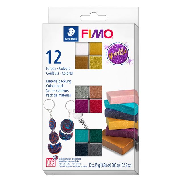 Fimo Staedtler - Argile Fimo effect color pack de 12 couleurs pétillantes
