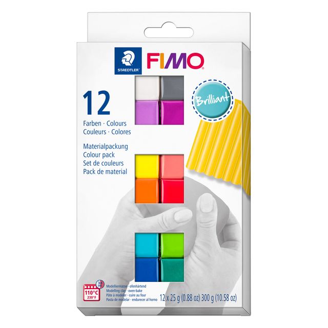 Fimo Staedtler - Argile Fimo soft color pack de 12 couleurs brillantes
