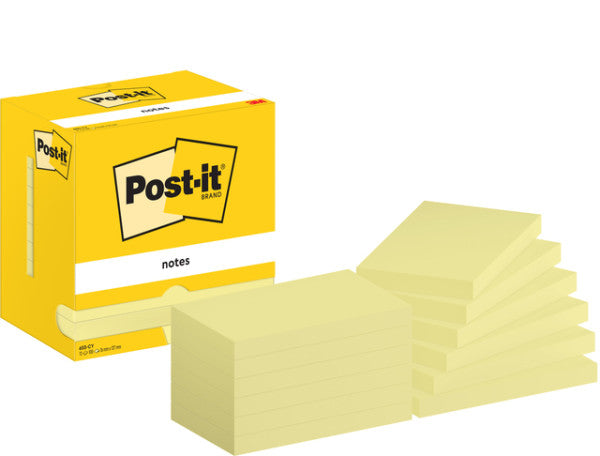 Post-it -  Memoblok 655 76x127mm geel 12 stuks
