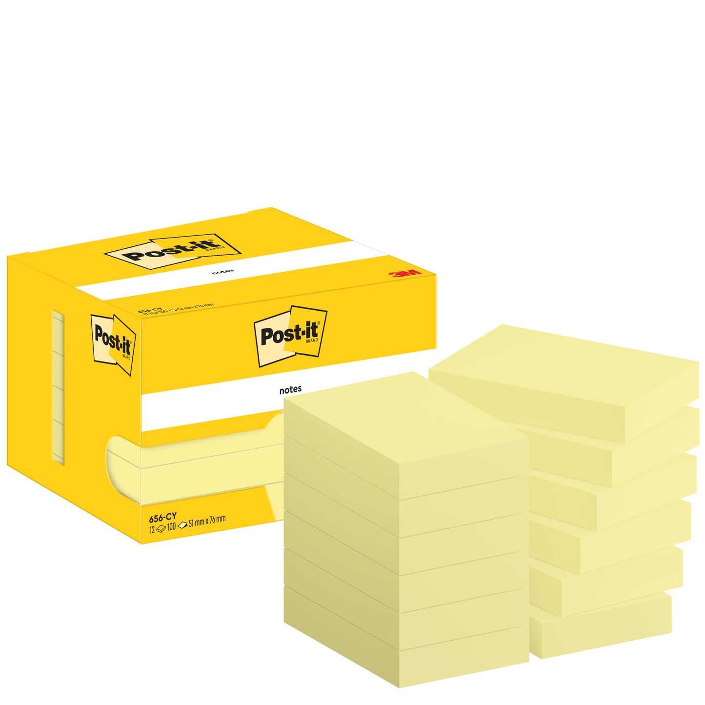 Post-it - Bloc-notes 656 51x76mm jaune canari | 16 pièces