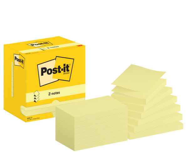 Post-it -  Memoblok Z-Note R350 76x127mm geel 12 stuks
