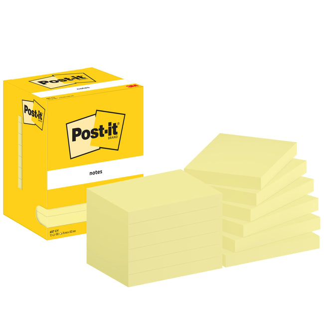 Post-it - Bloc-notes 657 76x102mm jaune | 8 pièces
