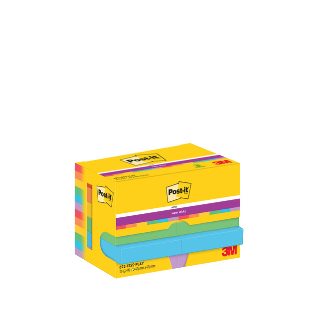 Post-it - Memopad 622 super klebrig 47,6x47,6mm spielbar | 24 Stück