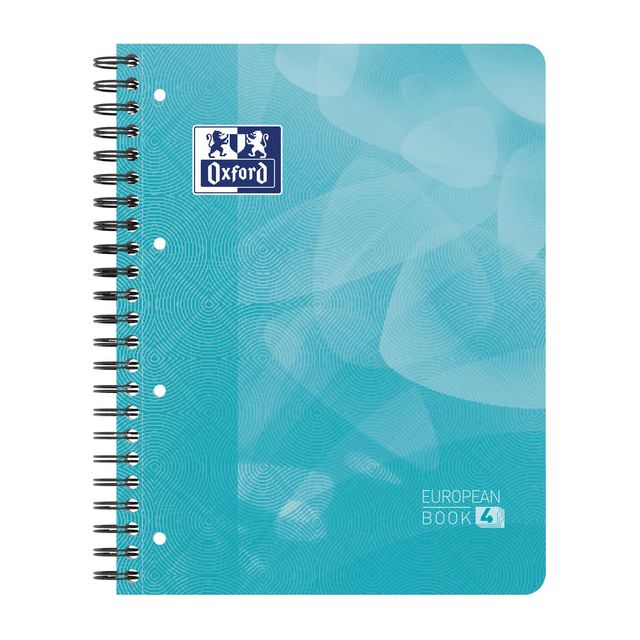 Oxford - Schulbuch Spiralschrift, ft a4+, 4 -lohl, gesäumt, aqua blau