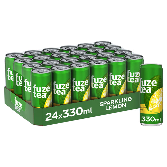 Fuze Tea -  Frisdrank  black tea sparkling lemon 330ml